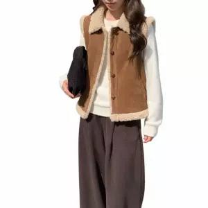 [미라클세븐]여성 겨울 따뜻한 레이어드 양털 카라 무스탕 조끼