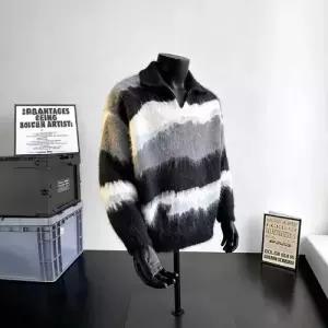 니트 빈티지 밍크라이크 커플 터틀넥 스웨터 칼라넥 스트라이프 카디건 남자니트 언밸런스 원템1