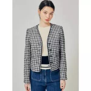 [JJ지고트](센텀시티점)트위드 하운드투스 브이넥 재킷 GR2M0JK921