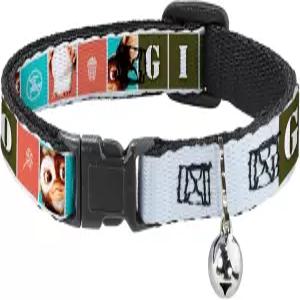 워너 브라더스 캣 칼라 벨이 달린 브레이크어웨이 그렘린스 기즈모 텍스트 및 포즈 블록 화이트 멀티 컬러