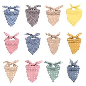 반려동물 격자 체크 무늬 무늬 도트 스타일 면 반다나 빨 수  개 스카프 나비 넥타이 칼라 강아지 새끼 고
