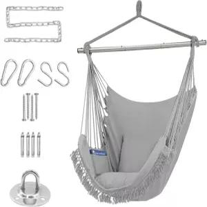 골드 아머 해먹 의자 걸이 로프 스윙 맥스 500파운드 시트 쿠션 2개 포함 포켓 품질의 면직물을 사용한