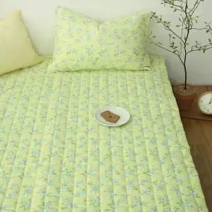 [애프터식스]올라 침대패드 국산 누빔패드 SS 싱글 퀸 침대매트 플라워패턴