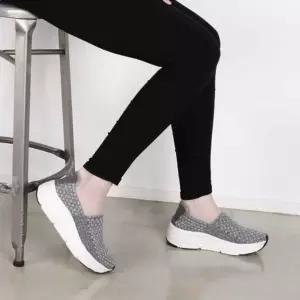 우븐 여성 여름 슬립온 컴포트 스판 경량 어글리 플랫폼 4cm 통굽 키높이 여자 단화