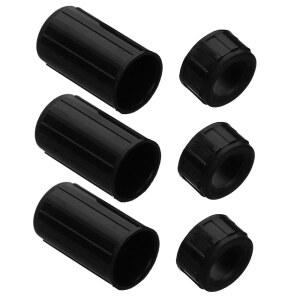 토얀도나 플루트 인터페이스 보호 캡 3pcs 액세서리용 검은색 플라스틱 가드 튼튼한 교체품