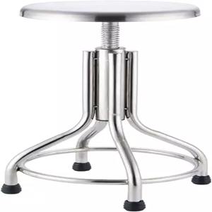 QQAA 스테인리스 카운터 높이 상점 차고 의자 백리스 바 금속 원형 산업 스타일 상업적 품질 조절 가능