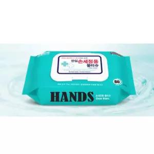 10봉 80매입 손세정용 물티슈 물수건 손씻기물티슈 손세정티슈 보습 물없이 씻는