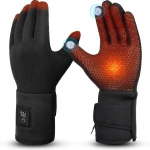 남성 충전식 여성용 V.Step 온열 장갑 낚시용 전기 손난로 배터리 모터사이클 스키 작업 사냥 관절염 블랙