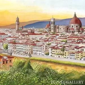 풍경화 1000피스퍼즐 윤진경 노을 지는 피렌체 1006