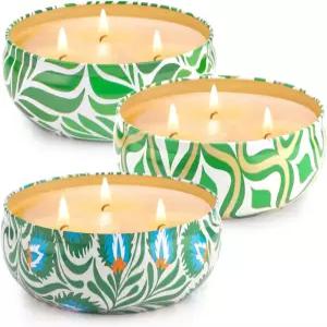 시트로넬라 캔들 실외 대형 36oZ 240시간 소각 3Wick 내추럴 소이 왁스 여름 야외 실외용 실내 파티오 홈