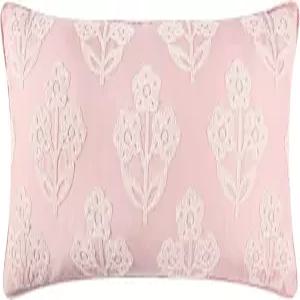 레브텍스 홈 메일린 더스티 로즈 장식용 베개12x24인치 플로럴 핑크 및