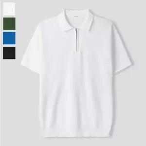 남자 루스 하찌 카라넥 반팔 니트티 GN-KNH-Q017-아이보리