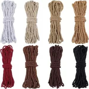 PH 팬더홀 43.7야드 트위스트 트림 코드 로프 3mm 땋은 새틴 8가지 색상 3겹 폴리에스터 실크 바느질 커튼