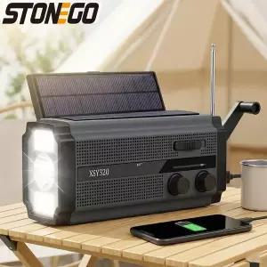 크랭크 라디오 등산 휴대용 재난 비상용  태양광 비상 AM FM 5000mAh 보조배터리 LED 손전등 독서등 SOS 알