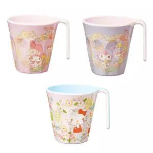 산리오 마이멜로디 쿠로미 헬로키티 손잡이 멜라민 컵 300ml 식세기 아동용 물컵