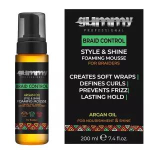 브레이드 컨트롤 거품 무스 - 알코올 프리 아르간 오일 스타일링 폼 땋은 머리 락스 및 웨이브 헤어용