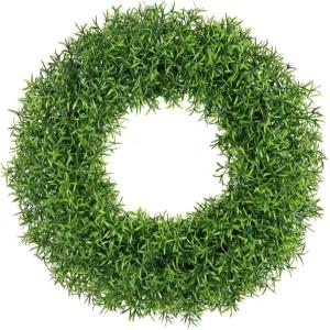 24인치 그린 화환 박스우드 외부 현관문용 MDSTBN 봄 벽 창문 현관 농가 정원 웨딩 파티 홈 데코