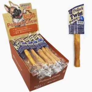 네츄럴EX 황태츄꽈배기 L 1P 1박스x 15개입강아지특식 강아지껌 개껌 애견덴탈간식 오래먹는 스틱 수제 북