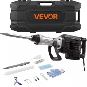 VEVOR 해체 잭 해머 3000W 강력 전기 1700 BPM 콘크리트 브레이커 포인트 끌 운반 케이스 장갑 고글 벽