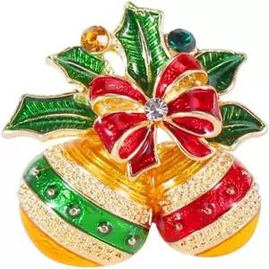 여성 여성을 위한 ONLYJUMP 크리스마스 벨 브로치 핀 사랑스러운 크리스탈 트리 눈송이 순록 눈사람 컬러풀