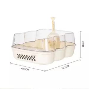 (마이브로) 파스텔 평판화장실(크림)고양이배변 반려묘 모래통 변기