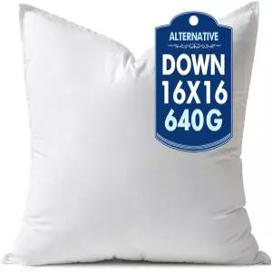 MIULEE 16x16 합성 다운 대체 베개 삽입 장식 던지기 16 x 인치 바디 침대 수면용 초부드러운 푹신한 소파