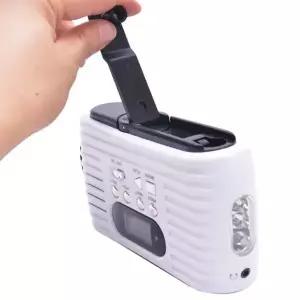 크랭크 라디오 등산 휴대용 재난 비상용 AM FM LED 라이트 USB 휴대폰 핸드폰 충전기 태양광 핸드 쉐이크