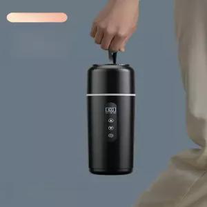 차량용 usb텀블러 휴대용 온도조절 캠핑 전기포트 수동 충전식 사무실