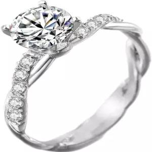 클래식 솔리테어 스타일 약혼 반지 스테인리스 스틸 2.0캐럿 시뮬레이션 다이아몬드 풀 사이즈 313 제공