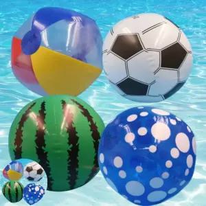 비치놀이지원 비치볼모음 수박 축구공 여름 풀장 물놀이 장난감 4종
