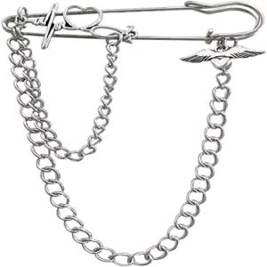 옷을 위한 장식 안전 핀 패션 실버 브로치 핀과 걸이 체인 태슬 하트비트 엔젤 윙 하트 참 간호사 배지