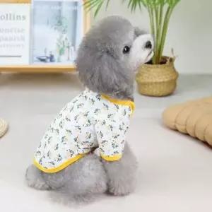 강아지데일리캐주얼옷 애견 꽃 플라워 패턴 집 실내 얇은 이너 자켓 아우터