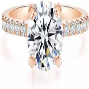 IMOLOVE 모이사나이트 약혼반지 D 컬러 VVS1 클래리티 여성용 웨딩링 12CT 랩에서 제작한 다이아몬드 반지