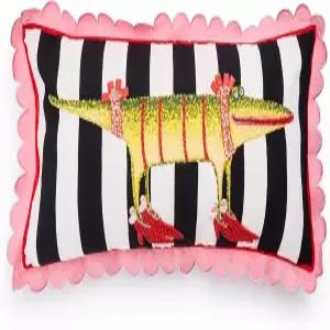 매켄지 인내 브루스터 요추 던지기 베개 거실용 장식용 면 11x22 글로리아 악어