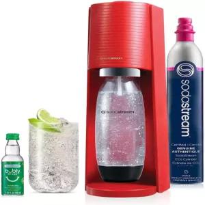 탄산음료 스트림 테라 스파클링 워터 메이커빨간색 CO2 식기세척기 안전한 병 버블 드롭 포함