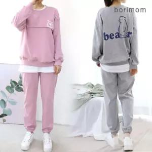 베베 수유복 세트 지퍼 외출 홈웨어 잠옷 임산부 예쁜 수유옷