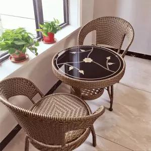 베란다 의자  테라스 라탄 가벼운 베란다 카페 야외용 인테리어 발코니