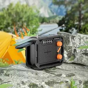 크랭크 라디오 등산 휴대용 재난 비상용  다기능 태양열 충전 모바일 전원 공급 장치 재해 예방 비상 핸드