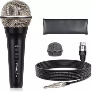노래방 노래를 위한 STABCL 유선 마이크 스피커 기계를 금속 코드 13.12피트 및 ON/OFF 스위치가 있는 악기