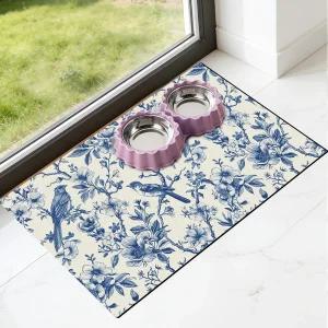 햄더크 개 사료 매트 - 음식과 물을 위한 흡수성 퀵 드라이 보울 바닥용 미끄럼 방지 고양이 사료용