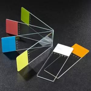 글로브 사이언티픽 1304N144 붕규산 유리 현미경 슬라이드 90° 지면 가장자리 25mm W x 75mm L 주황색