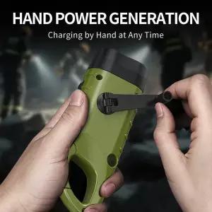 크랭크 라디오 등산 휴대용 재난 비상용 태양 광 발전 LED 손전등 텐트 라이트 야외 캠핑 핸드 디나모 토치