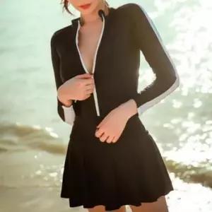 여성 수영복 슬림 반집업 체형커버 비치웨어 래쉬가드