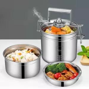 발열도시락 원형 스테인리스 1.올스틸120g70g각2팩