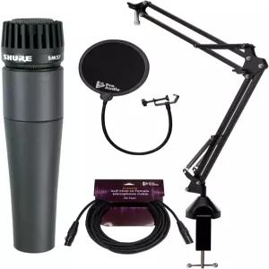 붐 암 팝 필터 및 XLR 케이블이 포함된 슈어 SM57LC 카디오이드 다이내믹 악기 마이크 번들4개 품목