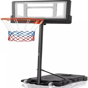 실내 또는 실외 수영장을 위한 바퀴 깨짐 방지 백보드와 림이 있는 4.9~6.7피트 높이 조절식 백보드의