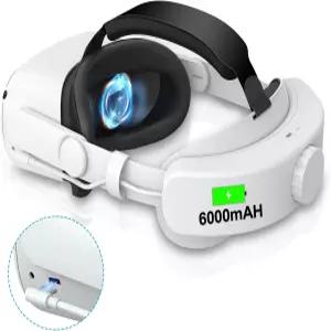 Oculus Quest 2 메타 액세서리와 호환되는 헤드 스트랩 VR6000mAh 배터리에서 향상된 편안함 지원과 게임