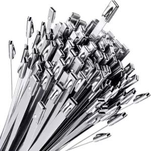 신론 100pcs 헤비 듀티 스테인리스 스틸 펜스 타이 11.8인치 체인 링크 치킨 코프 도그 야외 펜싱 및