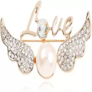 결혼식 생일 파티 크리스마스 선물로 러브 윙 브로치 핀 코사지 스웨터 드레스 숄 우아한 주얼리 액세서리