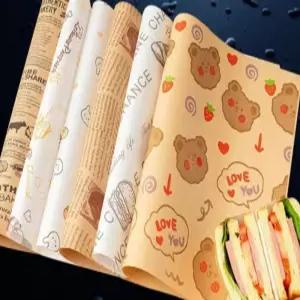 샌드위치 유산지 포장 크라프트 간식 식품용